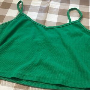 🟢10/$10 - Green Ribbed Crop Top